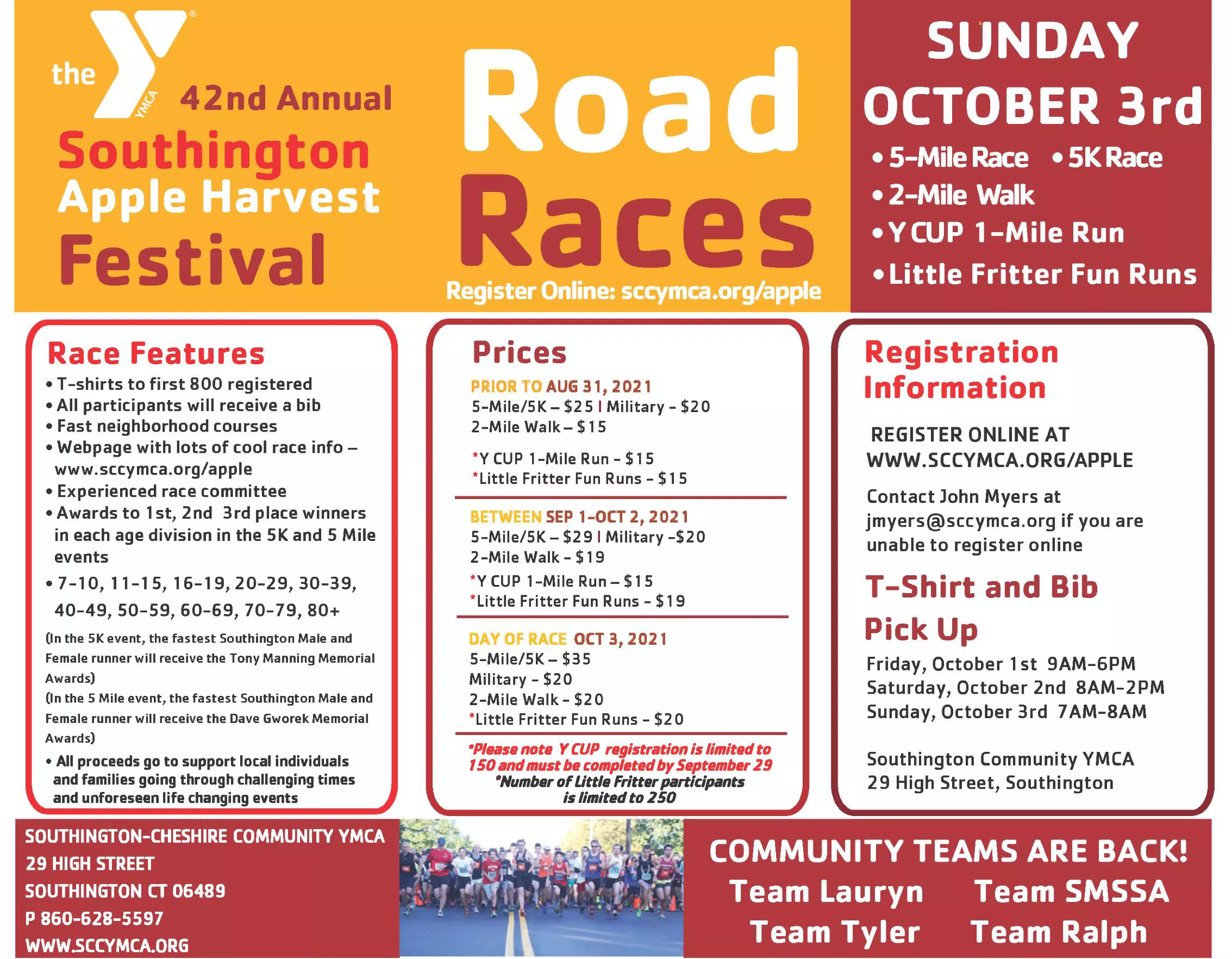 Road Race Flyer SouthingtonCheshire Community YMCAs